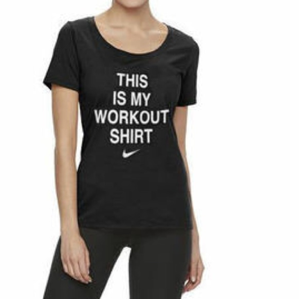 NIKE • Gray This Is My Workout Shirt Graphic Tee S